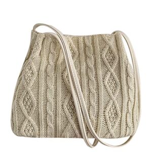 women girls shoulder handbags casual hobo bags knitted shopper tote bag dating bag
