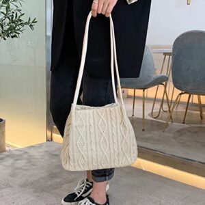 Women Girls Shoulder Handbags Casual Hobo Bags Knitted Shopper Tote Bag Dating Bag