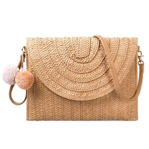reavor straw beach bags for women, summer straw purses and handbags for women, crossbody bag, clutch bag for vacation
