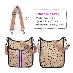 ORAD Neoprene Bag Crossbody Shoulder Bag Messenger Bag with Adjustable Strap (Leopard)