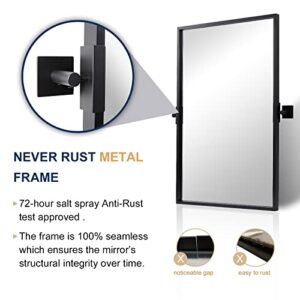 ANDY STAR Black Pivot Mirror, Rectangle Pivoting Mirror 24x36” Tilt Mirror Rectangular Pivot Mirror 1” Deep Set Design, Modern Farmhouse Tilting Mirror for Wall Hangs Vertical(Overall 27.75" x 36")