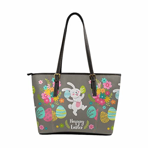 InterestPrint Happy Easter Greeting Card Travel Handbag, Overnight Carry-On Tote Bag, weekend Bag