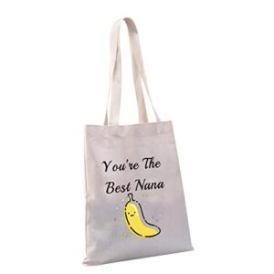g2tup nana banana tote bag grandma thank you gift you’re the best nana granny tote handbag (nana banana tote bag)