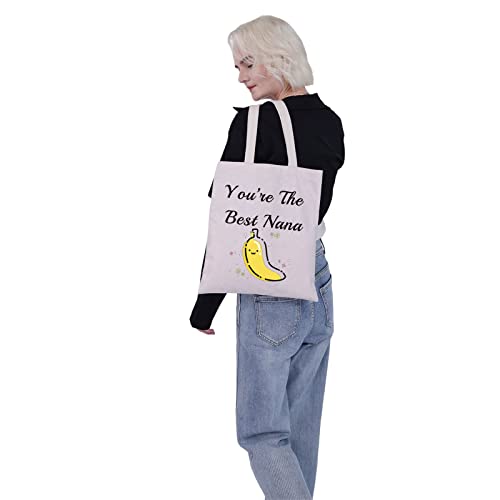 G2TUP Nana Banana Tote Bag Grandma Thank You Gift You’re The Best Nana Granny Tote Handbag (Nana Banana Tote Bag)