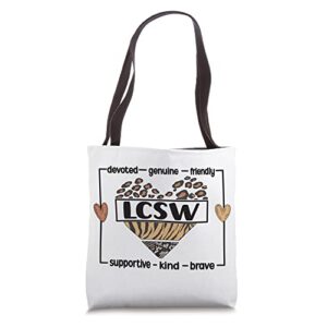 lcsw appreciation licensed clinical social worker tote bag