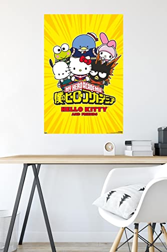 Trends International My Hero Academia x Hello Kitty and Friends - Group Wall Poster, 22.375" x 34", Unframed Version