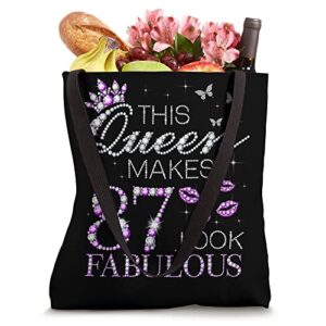 This Queen Makes 87 Look Fabulous 87th Birthday Purple Style Tote Bag