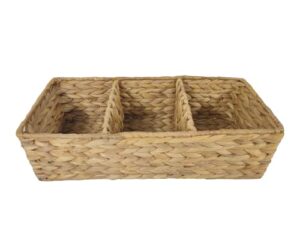 three compartment basket made from water hyacinth – made in vietnam