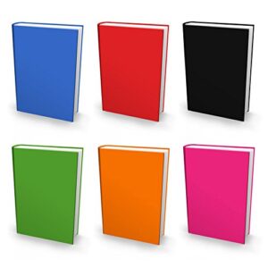 book sox stretchable book cover: jumbo 6 color value pack. fits most hardcover textbooks up to 9″ x 11″. adhesive-free, nylon fabric school book protector. easy to put on. washable & reusable jacket.