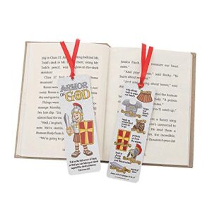 laminated armor of god bookmarks – bulk set of 48 – vbs, sunday school and religious supplies