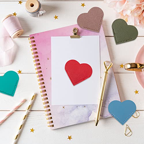 40 Pcs Leather Heart Bookmark Page Corner Bookmark Cute Book Marks Book Lovers Gifts Accessories Bookmark Clips for Reading Lover Kid Student Bookworm Present Home Office School, Heart Shape