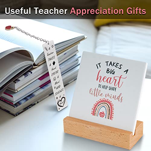 Teacher Appreciation Gifts - Best Teacher Gifts for Women - Thank You Gifts for Teachers - Best Teacher Ever Succulent Pot Bookmark Bath Set