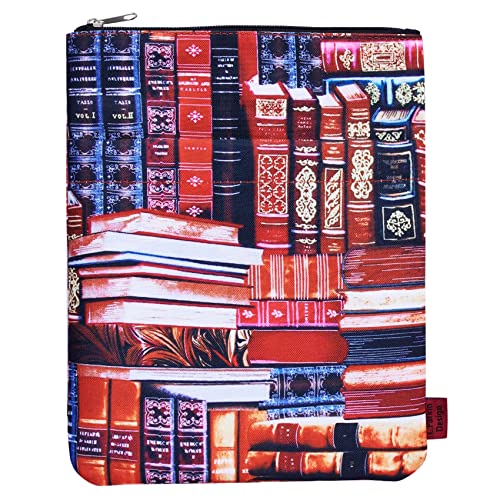 LParkin Classic Bookcase Book Sleeve Cover, Book Protector with Zipper for Paperbacks, Medium 11 X 8.5 Inch,Book Pouch Book Lovers Gift