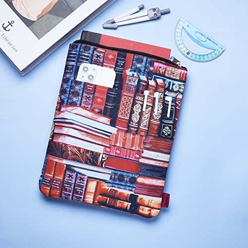 LParkin Classic Bookcase Book Sleeve Cover, Book Protector with Zipper for Paperbacks, Medium 11 X 8.5 Inch,Book Pouch Book Lovers Gift