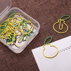 cartoon paper clips special-shaped lemon shape office supply accessories cute paper needle multicolor bookmark (10)