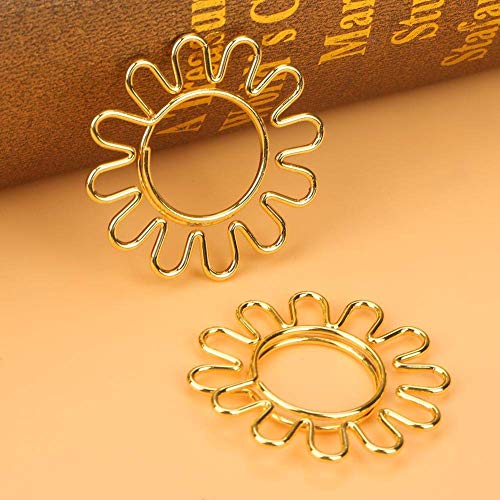 10pcs Sunflower Shape Paper Clips, Bookmark Marking Document Organizing Clip Stationery Supplies for Many Paper Sheets Metal Material