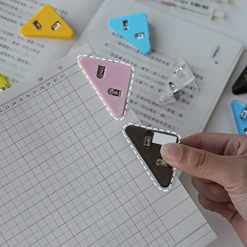 Tsnamay Clear 20Pcs Book Corner Clip Paper Clips,Triangle Paper Corner Clip Book Corner Protection,Clip Bookmarks for Kids Students Women and Men