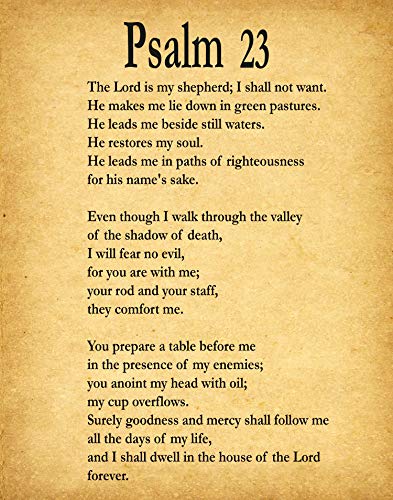 Psalm 23 Psalm 23 Print Psalm 23 Poster Bible Poster bible Print Bible Decor Bible Quote Psalm Quote Book of Psalms Bible Wall Art Christian (20 x 30, Vintage)