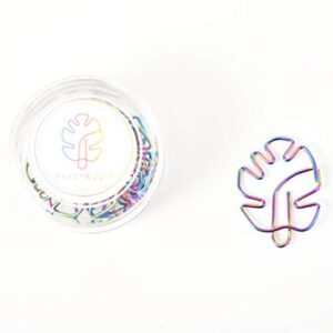 nuobesty colorful paperclips monstera shape paper clips bookmark clips for office school company for students adults 8pcs