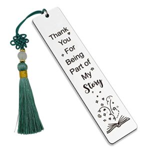 thank you for being part of my story, thank you teacher appreciation metal bookmark with tassel for teacher tutor friends coworker boss teachers day christmas birthday thanksgiving gifts