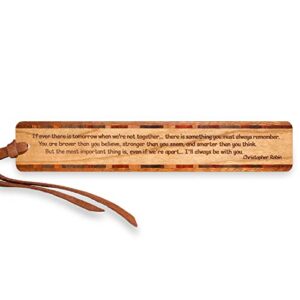 christopher robin quote, engraved wooden bookmark – also available with personalization – made in usa