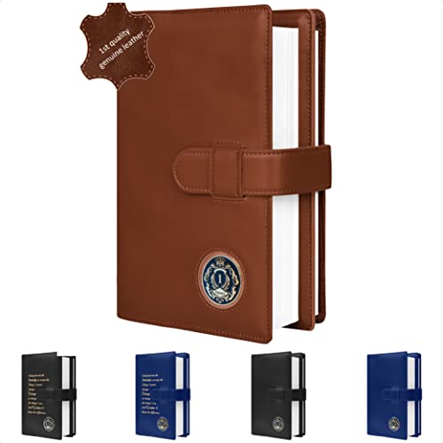 Genuine Leather Double AA Big Book Cover & 12 Steps & 12 Traditions | Medallion Holder | by Galileo | Perfect Gift | Alcoholics Anonymous (Genuine Leather, Hazelnut)