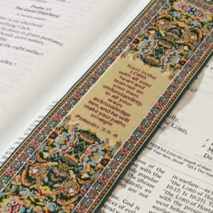 Logos Bookmark -Proverbs 3:5-6 - Yellow, Christian, Cloth Carpet Bookmark