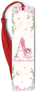 goleex personalized initial bookmark animal pig magnetic bookmarks customized name letter page markers cute bookworm gifts for book lovers readers students women girl at christmas