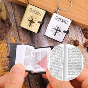 Prasacco 12 Pcs Mini Bible Keychain, Pocket Bible Tiny Bible Verse Keychain Miniature Bible Church Gifts