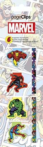 Antioch Marvel Comics Magnetic Page Clips (6-Pack) Stationery,Multicolor,2.95 x 8.66 x 0.6