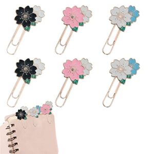 6 pack cherry cute paperclip bookmarks office supplies planner accessories clips on bookmark