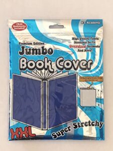 jumbo book cover – blue premium edition super stretch xxl – fits 10″ x 15″ textbooks by it’s academic