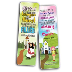 God's Blessing Christian Living Bookmarks (60-Pack) - Church Memory Verse Sunday School Rewards - Christian Stocking Stuffers Birthday Party Favors Assorted Bulk Pack