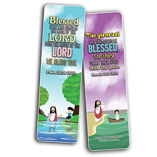 God's Blessing Christian Living Bookmarks (60-Pack) - Church Memory Verse Sunday School Rewards - Christian Stocking Stuffers Birthday Party Favors Assorted Bulk Pack