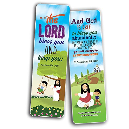 God's Blessing Christian Living Bookmarks (60-Pack) - Church Memory Verse Sunday School Rewards - Christian Stocking Stuffers Birthday Party Favors Assorted Bulk Pack