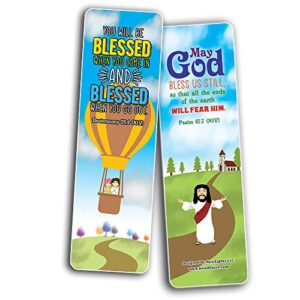 God's Blessing Christian Living Bookmarks (60-Pack) - Church Memory Verse Sunday School Rewards - Christian Stocking Stuffers Birthday Party Favors Assorted Bulk Pack