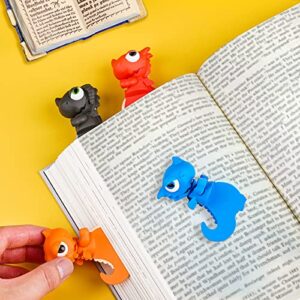 3D Dragon Bookmarks for Kids, Funny Cartoon Animal Bookmarks, Wacky Pals Bookmarks for Boys and Girls Birthday Gifts (Orange)