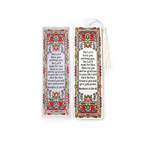 Fabric Bible Bookmark with Bonus Tassel Bookmark - Numbers 6:24-26: The Lord Bless You Bible Book Markers - Christian Bookmarks for Women & Men - Religious Bookmarks - Christian Gifts for Women