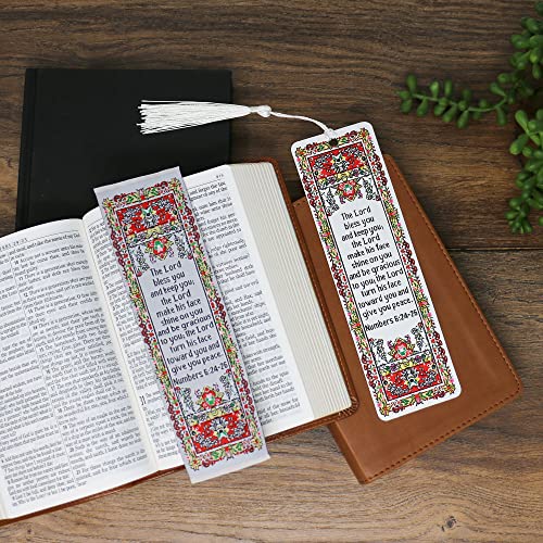 Fabric Bible Bookmark with Bonus Tassel Bookmark - Numbers 6:24-26: The Lord Bless You Bible Book Markers - Christian Bookmarks for Women & Men - Religious Bookmarks - Christian Gifts for Women