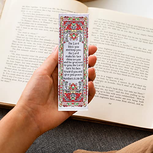 Fabric Bible Bookmark with Bonus Tassel Bookmark - Numbers 6:24-26: The Lord Bless You Bible Book Markers - Christian Bookmarks for Women & Men - Religious Bookmarks - Christian Gifts for Women