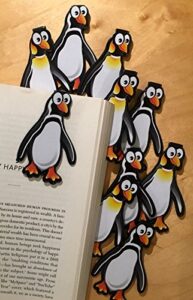 penguin bulk bookmarks for kids girls boys – set of 10 – animal bookmarks perfect for school student incentives birthday party supplies reading incentives party favor prizes classroom reading awards!