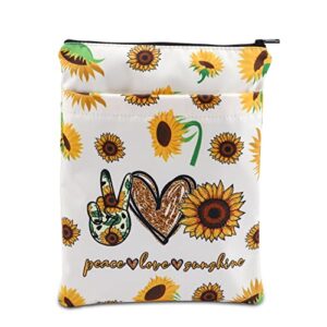 mnigiu funny sunflower book sleeve peace love sunshine book protector cover sunflower themed gifts for book lover (sunflower)