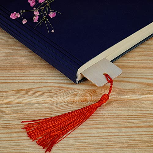 MOUTTOM Wooden Bookmark Handmade Book Mark Unique Personalized Flower Tassle Readers Lovers Club Gifts (Lotus)