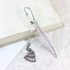 iayokocc Creative Metal Feather Bookmark, Classical Bookmarks with Pendant for Women, Kids, Teens Girls, Readers and Book Lovers.(Stars and Moon)