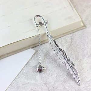 iayokocc Creative Metal Feather Bookmark, Classical Bookmarks with Pendant for Women, Kids, Teens Girls, Readers and Book Lovers.(Stars and Moon)