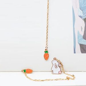 Adam Victor Rabbit Carrot Bookmark- Funny Metal Rabbit Carrot Book Marker, Ideal Gift for Book Lovers, Kids, Men