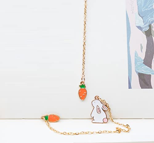 Adam Victor Rabbit Carrot Bookmark- Funny Metal Rabbit Carrot Book Marker, Ideal Gift for Book Lovers, Kids, Men