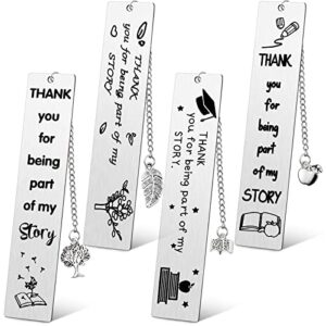 4 pcs teacher appreciation gifts metal bookmark thank you for being part of my story gifts appreciation teacher bookmark gifts for women teacher graduation birthday retirement