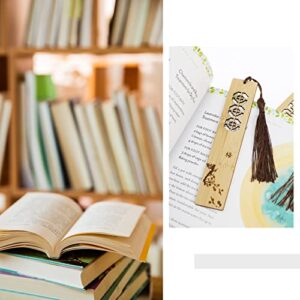 4PCS Chinese Style Retro Rectangular Bookmarks with Tassels Plum Blossom Orchid Bamboo Chrysanthemum Wooden Bookmakers Vintage Reading Page Markers for Readers