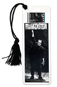 universal monsters frankenstein (1931) – boris karloff – laminated 2×6 filmcells bookmark with 35mm clip of film and tassel